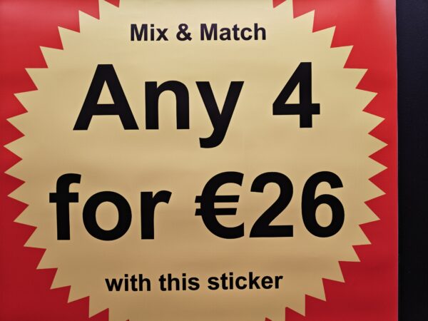 Any 4 for 26 euro